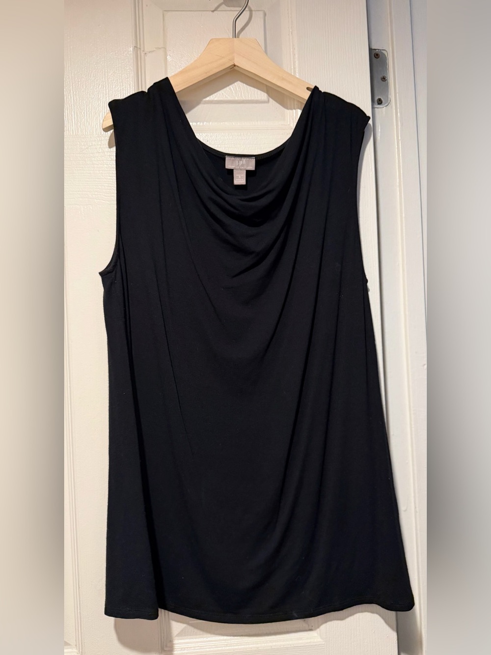 Women’s- J.Jill Sleeveless Black Draped Neck Womens Top.